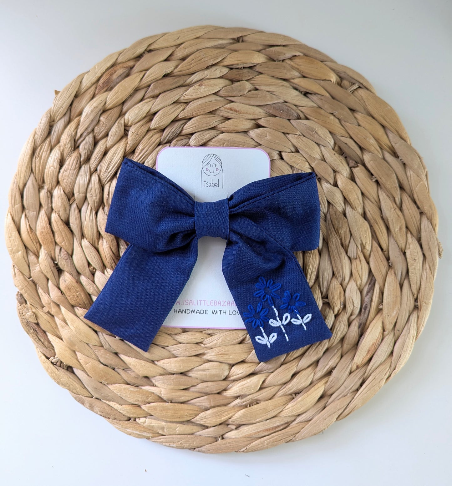 Embroidered Hair Bows