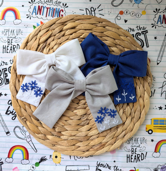 Embroidered Hair Bows