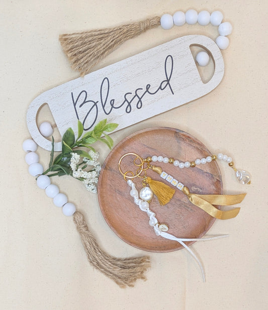 Bag Charm (white &golden)